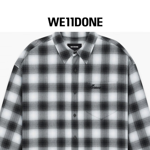 WE11DONE Celebrity Same Style 26 Spring New Arrival Plaid Shirt Urban Style Casual Fashion Daily Black XS