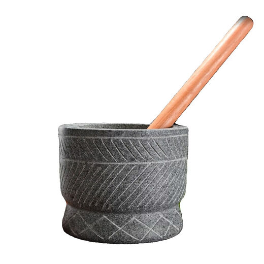 Special hand-carved stone garlic pounder, stone mortar, garlic nest grinder, medicine jar, chili garlic masher, garlic mortar, special hand-carved stone garlic pounder with wooden hammer