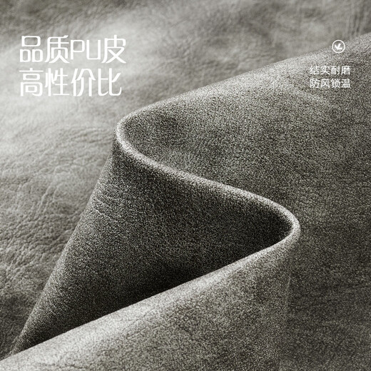 Rich collar full wool filled PU leather men's leather jacket winter imitation lambswool lapel quilted warm leather jacket jacket for men