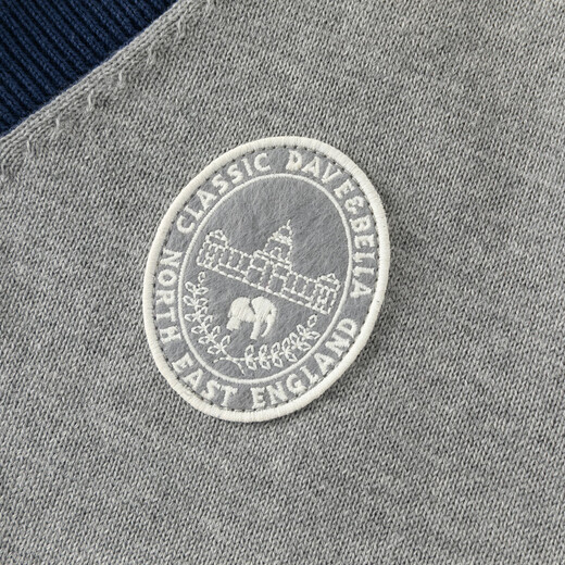 DAVE&BELLA children's sweater vest 2026 spring new pure cotton anti-static college style boys' vest top for medium and large children, floral gray, ready stock 110 cm (recommended height 100-110cm)