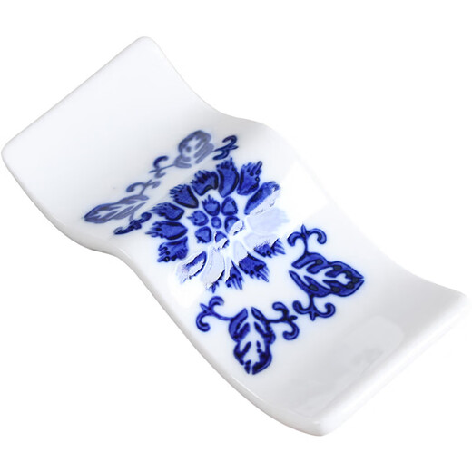 Shop hotel ceramic chopstick holder household chopstick holder dynasty chopstick holder blue and white rhyme porcelain chopstick holder 10 pieces rectangular chopstick holder