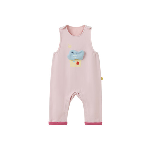 Papa glutinous rice cotton crawling spring baby jumpsuit for men and women baby carrier baby crawling suit pink 73cm