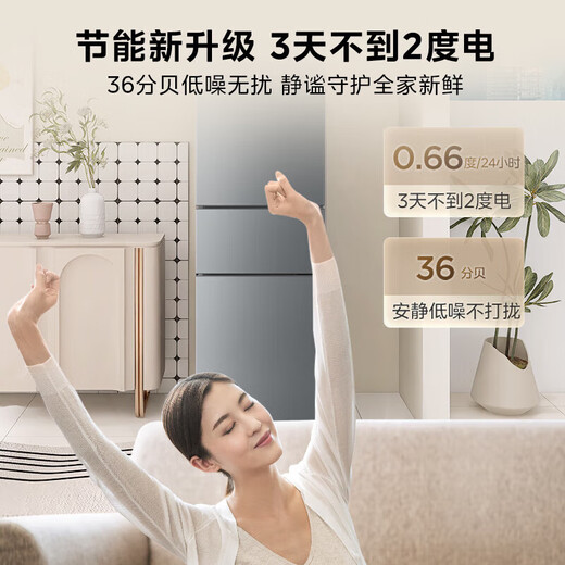 Midea produces 271 liters L Hualing refrigerator two-door, three-door, air-cooled, frost-free, one-level energy efficiency, direct cooling, double variable frequency, fixed frequency, home commercial refrigerator, pre-sale 213 liters HR-223T three-door, direct cooling, three-level