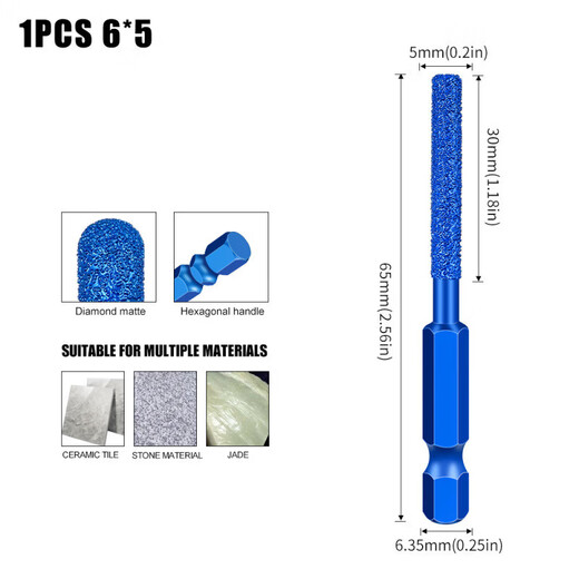 Diamond grinding head seven-piece set, carbide rotary file, stainless steel ceramic special and efficient deburring, polishing, trimming and engraving multi-function tool