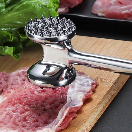 Aoyanlai 304 stainless steel double-sided steak hammer for home tenderization with German craftsmanship 304 stainless steel single-sided meat hammer