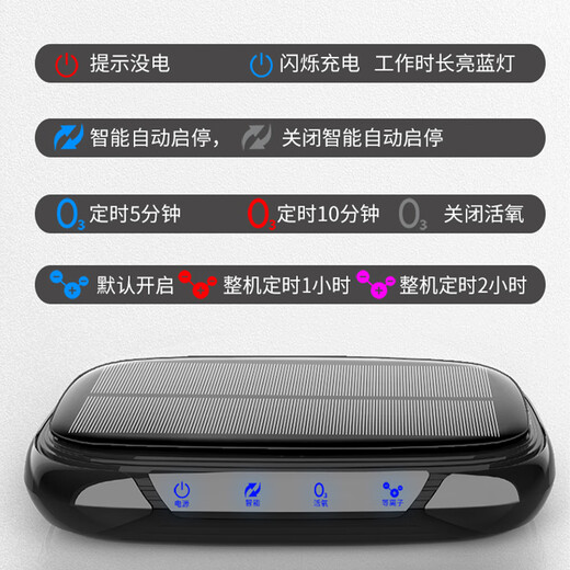 IKXO high-end solar car air purifier is suitable for car interior sterilization and odor removal car negative ion aromatherapy dual-core supreme version + aromatherapy 3