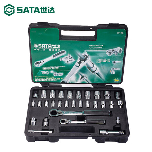 SATA penetrating socket combination set auto repair tool set ratchet wrench car repair complete set 09132_30 pieces 13x20MM series penetrating socket set