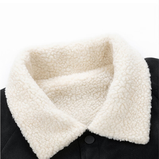 NASA MARVEL Cotton Jacket Men's Autumn and Winter Lapel Thickened Warm Casual Versatile Jacket Black 2XL