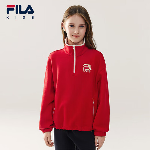 FILA Children's Clothing Sweatshirt 2026 Spring Women's and Large Children's Pullover Sweatshirt