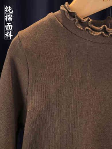 BALA suitable for girls bottoming shirt 2025 new little girl good-looking solid color autumn clothes baby pure cotton children coffee color 80cm