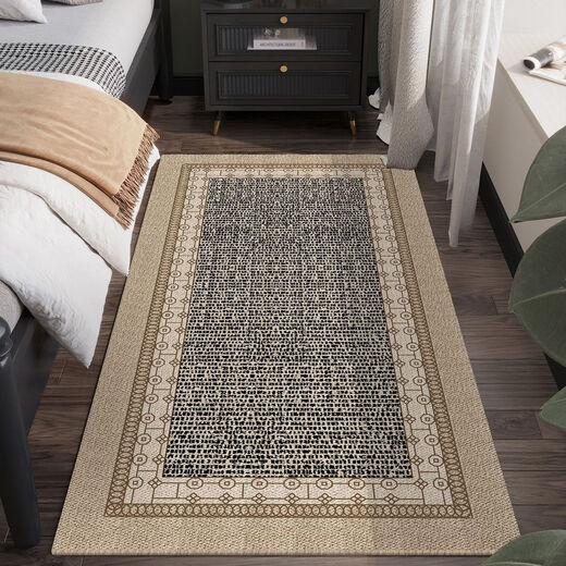 Fantasy bedroom bedside carpet retro style long blanket under the bed room non-slip floor mat household stain-resistant vacuum bed front mat 120x160cm upgraded Belgian velvet Muning