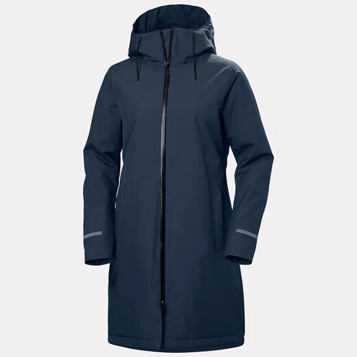 HELLY HANSEN, HH Helly Hansen women's new daily commuter windproof jacket Aspire warm and comfortable mid-length jacket 597 navy blue XL