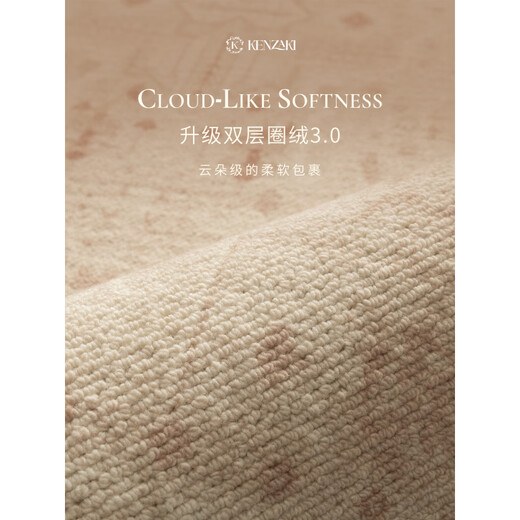 Pupan Pure New Zealand Wool Carpet Living Room Light Luxury Bedside Blanket New French Retro Middle Ages Qingyun-Oatmeal Color 150cm*80cm (Bedside Blanket Size)