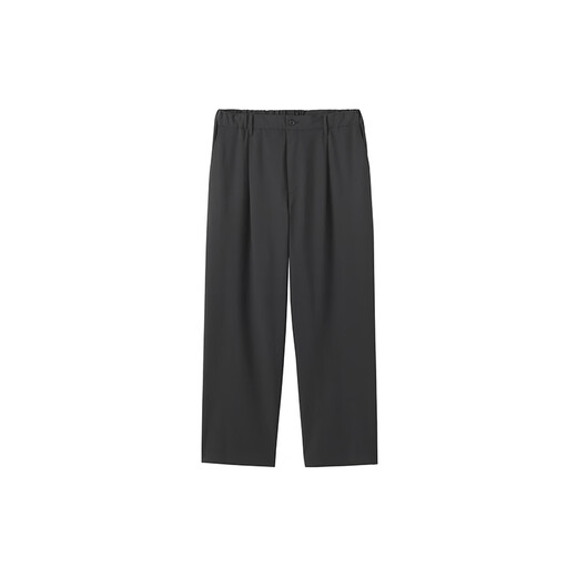 MUJI Men's Easy-drying Lightweight Pleated Wide Pants Men's Long Pants 26 Spring Men's Wear AE10XA6S Black L (175/88A)