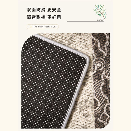 Fantasy bedroom bedside carpet retro style long blanket under the bed room non-slip floor mat household stain-resistant vacuum bed front mat 120x160cm upgraded Belgian velvet Muning