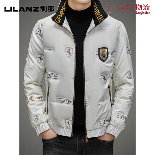 LILANZ Мужской глянцевый несмываемый пуховик Короткий зимний стиль Утепленный модный красивый повседневный утиный черный цвет L _Рекомендуется 100-120 Джин Джин равен 0,5 кг для ношения