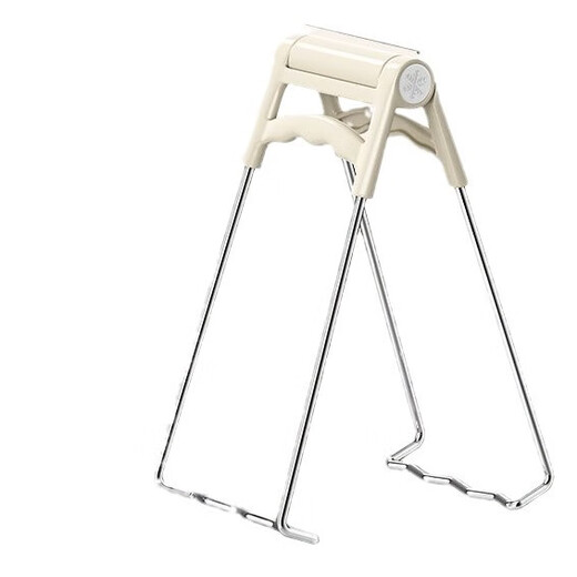 Anti-scalding clip, sliding bowl clip, stainless steel casserole, kitchen dish clip, lifting plate clip, household steamed fish plate clip, simple milk white, 1 pair of anti-scalding hand clips