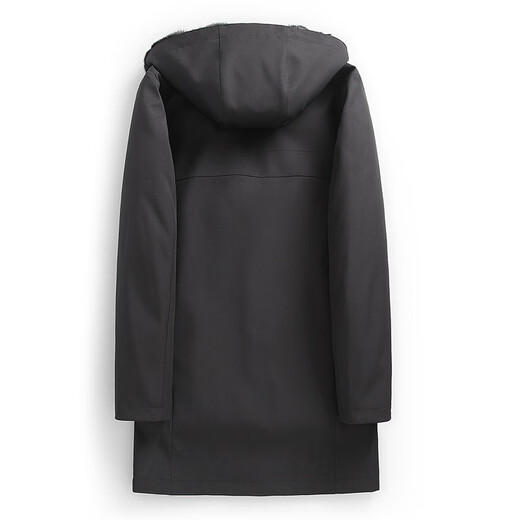 CHEVALPES international first-line brand pie overcome men's winter mink fur liner jacket, mid-length hooded fur integrated black A large mink liner + rabbit fur M 165