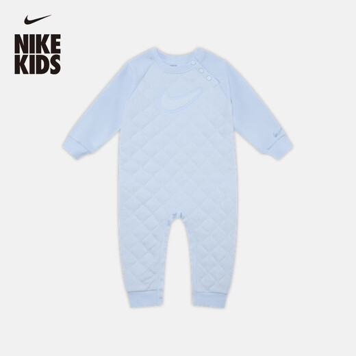 Nike baby plus velvet jumpsuit for boys and girls, lightweight knitted round neck hooded cotton clothing NIKE IO2811 477 purple blue 90cm 24