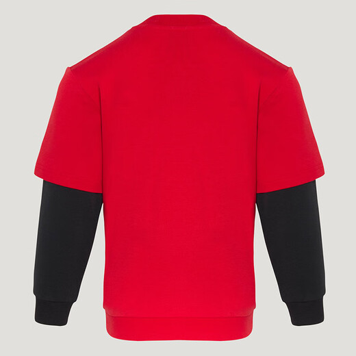 Adidas Children's Clothing 26 New Year's Boys' Round Neck Red Sweatshirt Medium and Large Children's Fake Two-piece Sports Pullover KV6980