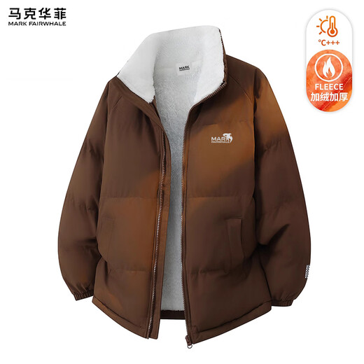 MARK FAIRWHALE Hong Kong-style retro casual cotton clothes for men 2025 winter new lamb velvet warm, comfortable and fashionable trendy brand tops black cold-proof and warm S recommended 90-120 Jin Jin equals 0.5 kg