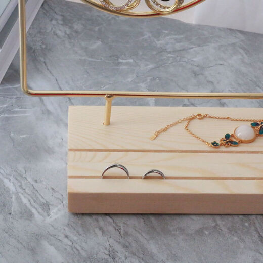 Fantasy simple jewelry storage rack makeup table metal bracelet necklace display rack 4-layer earring jewelry rack desktop entrance hall oval square black