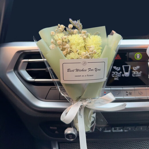 Yuan car aromatherapy, car air outlet decoration, dried flowers, small bouquets, air-conditioning vent perfume, immortal flowers, dried flowers, ornaments, all the way to the sun + meeting beauty + 2 perfumes
