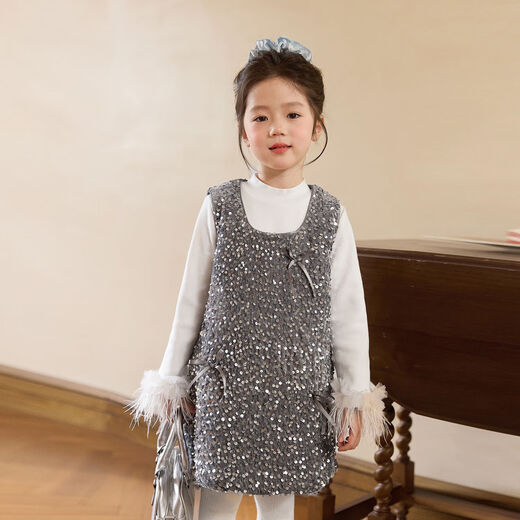 LUSON children's clothing baby rich daughter dress female princess dress 2026 new girl red New Year dress