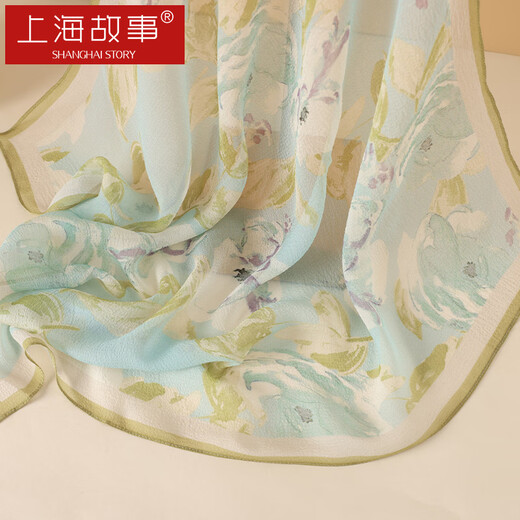 Shanghai Story 100% Mulberry Silk Gauze Scarf Women's Silk Chinese Square Scarf Silk Scarf Shawl Gift Box for Mom's Birthday Gift