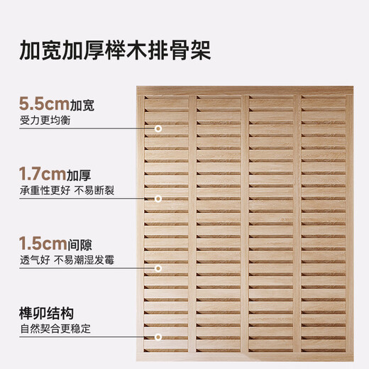 Nanshi Home wabi-sabi style removable and washable cotton and linen fabric bed cream style solid wood beech wood small apartment bedroom flush soft package double bed removable and washable single bed 1800mm*2000mm frame luxury version encrypted pine silent row frame