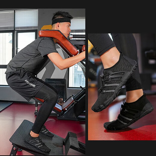 Indoor fitness sneakers for women, soft sole, non-slip, yoga, Pilates, dancing, home jump rope, special shock absorption 501-black 38