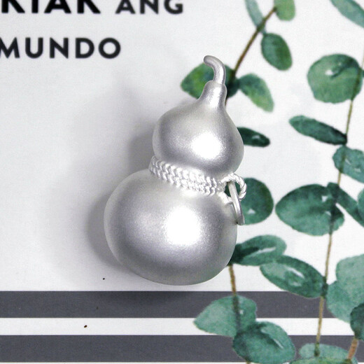 Plain bamboo pure silver 9999 silver ornaments silver gourd Fulu ornaments New Year
