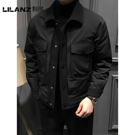 利郎（LILANZ）官方冬季90鸭绒内胆男士羽绒服秋冬2025新款翻领夹克痞帅商务男装 绿色-旗舰款 L