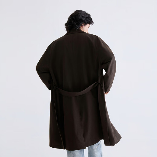 GXG Men's Red Brown Double-Breasted Lapel Windbreaker Spring 2026 G26A081002 Red Brown M