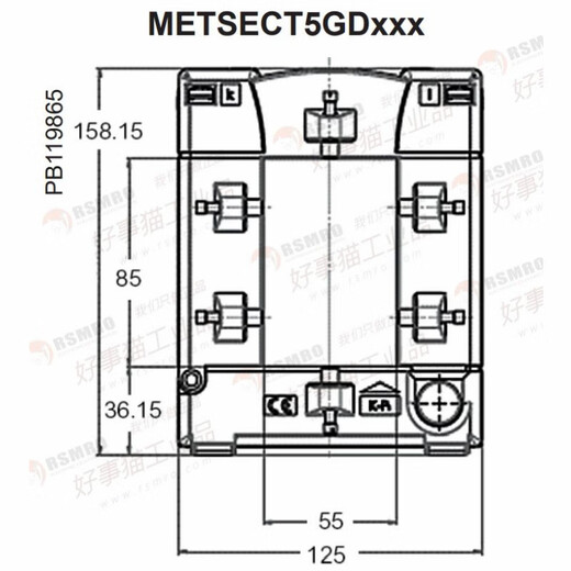 Schneider split current transformer CT current ratio 800/5 busbar 55X85 METSECT5GD025 current transformation ratio 250_5 busbar 5