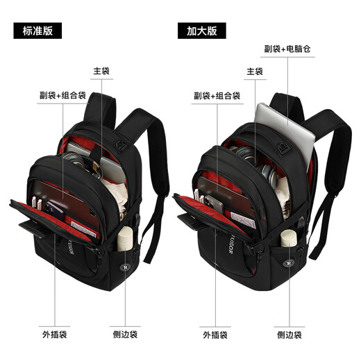 Rigo Swiss Army Knife Backpack 15.6-inch Computer Bag Multifunctional Commuting Business Travel Bag Middle and High School Student School Bag