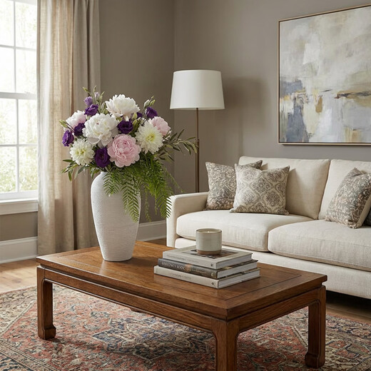 Qiju Yaji ceramic vase minimalist Nordic style solid color Japanese style water-raised flower pottery pot home decoration flower vessel large size 30230