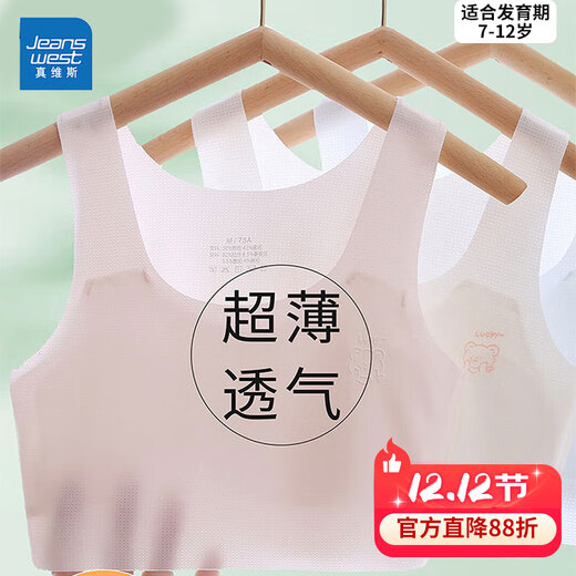 真维斯（Jeanswest）2件装女童内衣发育期7-12岁四季薄款小背心大童小学生少女文胸