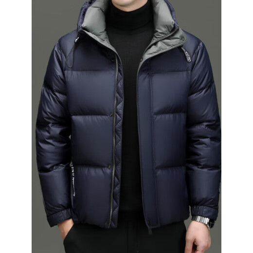 利郎（LILANZ）鹅绒羽绒服男高端品牌冬季商务休闲防寒保暖时尚青中年外套男 黑色 M