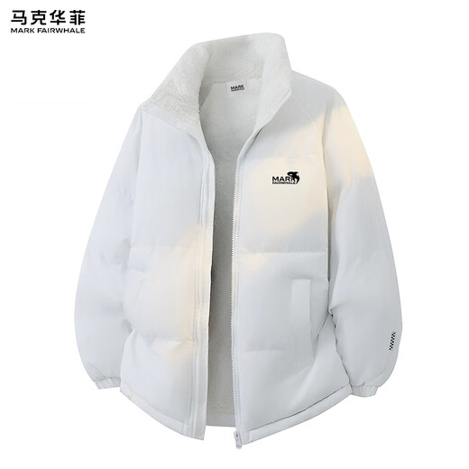 MARK FAIRWHALE Hong Kong-style retro casual cotton clothes for men 2025 winter new lamb velvet warm, comfortable and fashionable trendy brand tops black cold-proof and warm S recommended 90-120 Jin Jin equals 0.5 kg