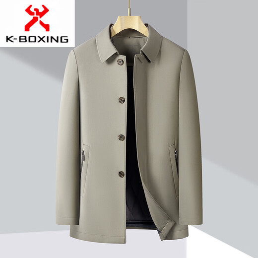 KBXNG Jinba business men's cotton padded coat, thickened and warm, removable liner cotton coat, winter new middle-aged and elderly dad's padded jacket 2352 Navy blue M 170/48