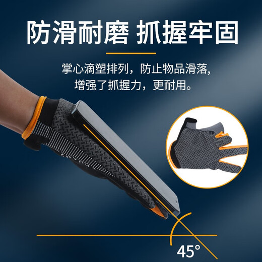 
Sichuan Ze fishing gloves Ice Silk Road Gloves Warm Sun protection Anti-slip Flying Bump Anti-braining Waterproof Rock Fishing Half-finger gloves (gray) Anti-slip Breathable Sun protection [Three fingers exposed] All size [good elasticity]