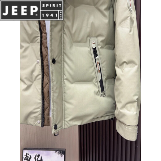 JEEP SPIRIT Пуховик Мужская зима 2025 Новая мужская молодежная короткая зимняя одежда Утолщенная куртка с воротником-стойкой Модная YR-008 Зеленый M