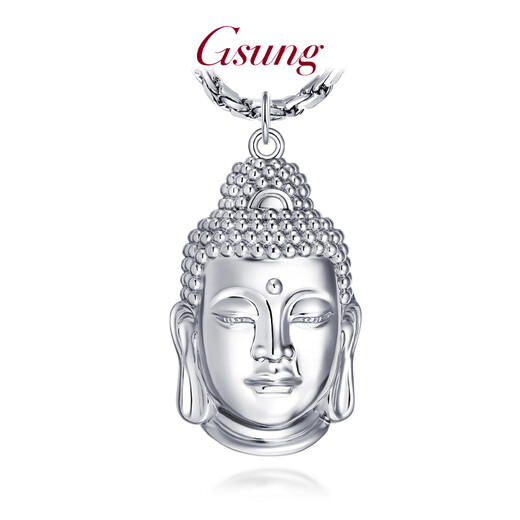 GsunG platinum Buddha head pendant PT950 Buddha head women's hangtag three-dimensional men's platinum Buddha hangtag. Priced by gram. Contact before bidding.