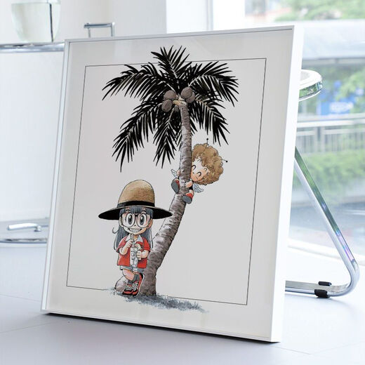 Fantasy Ala Lei trendy prints modern minimalist bedroom bedside decoration paintings cartoon animation cute children's room hanging paintings classic black frame 40x40 03 PS environmentally friendly frame