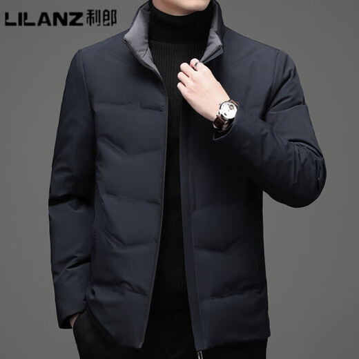 LILANZ Light Fashion Men's Down Jacket 2025 Winter New Style Young and Middle-aged Men White Duck Down Thickened Warm Stand-up Collar 329 Ha Cyan M 170