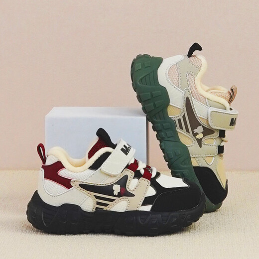 Jimmy Bear Children's Casual Toddler Shoes Girls Thickened Baby Shoes Winter 2025 New Velvet Sports Shoes Pink 23