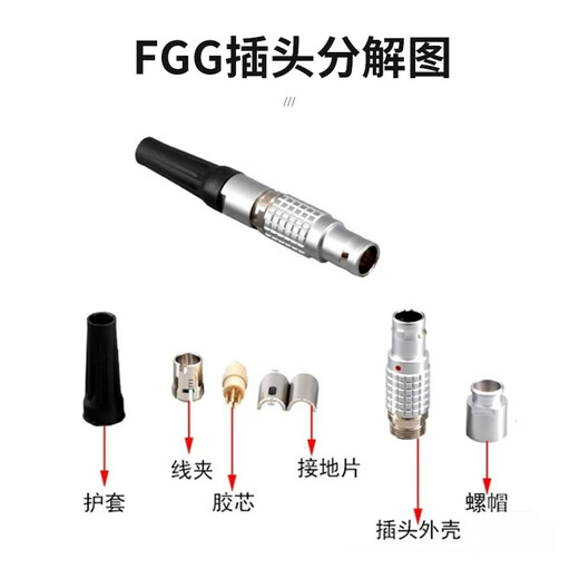 As far as possible Remo push-pull self-locking aviation plug connector FGG plug with protective sleeve 1B (plug 9mm) 4 core 1 JN-AR13