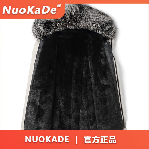 FDRENU冬季派克服男皮草大衣冬季可脱卸水貂内胆皮毛一体整貂工装外 白色(兔毛皮内胆_袖子加兔毛) 2XL