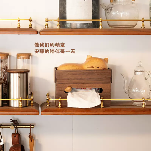 Yusenyi Sleeping Creative Tissue Shape Box Paper Box Cherry Cute Cake Cat Black Walnut Solid Wood Drawing Bed 4-Cherry Cream Cake Tissue Box Small and Medium Tissue (can hold mobile phone)